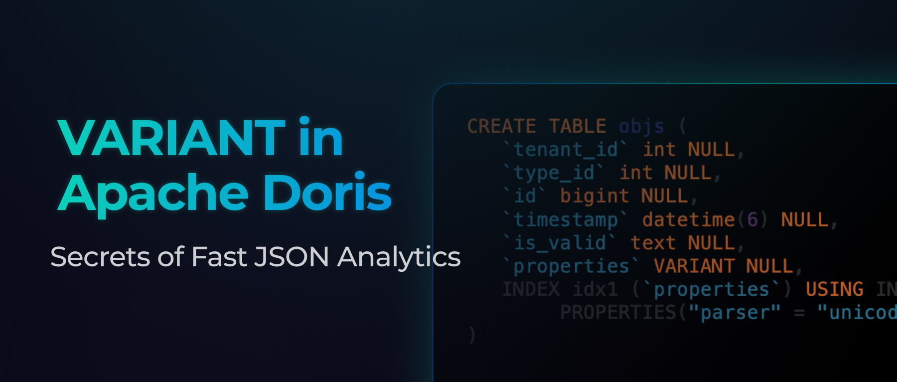 Fast JSON Analytics in Apache Doris: 100x Faster Than PostgreSQL and MongoDB