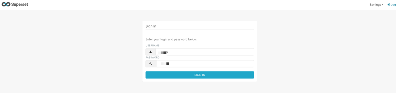 login page