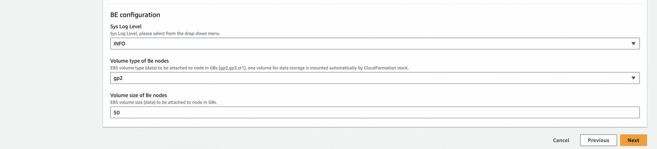 Configure the specific parameter