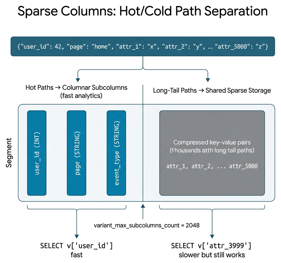 Sparse Columns: Hot/Cold Path Separation