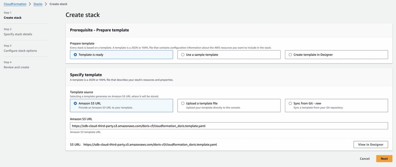 开始部署-AWS 控制台 进入 CloudFormation